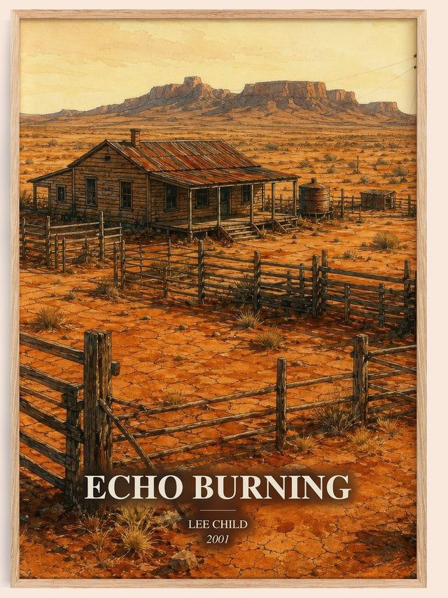 Echo Burning Book Watercolour Illustration by Lee Child