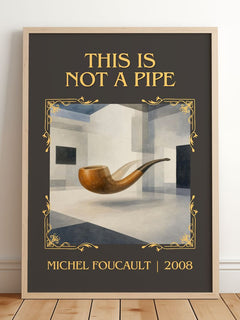 This Is Not a Pipe Classic Book Art Print by Michel Foucault – framed print leaning on a wooden floor