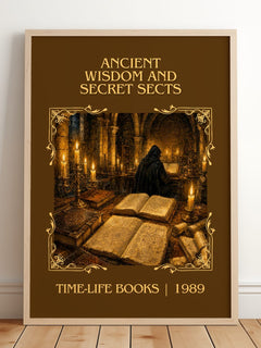 Ancient wisdom and secret sects Classic Book Art Print by T. Books – framed print leaning on a wooden floor