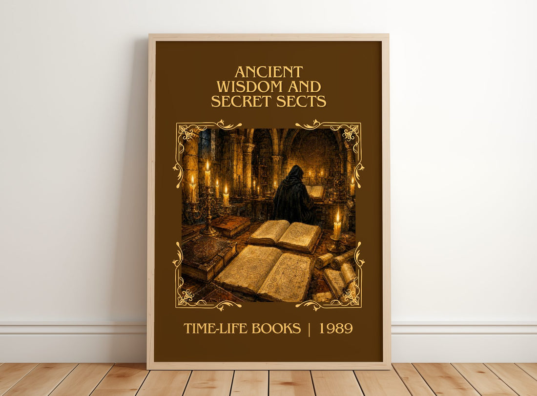 Ancient wisdom and secret sects Classic Book Art Print by T. Books – framed print leaning on a wooden floor