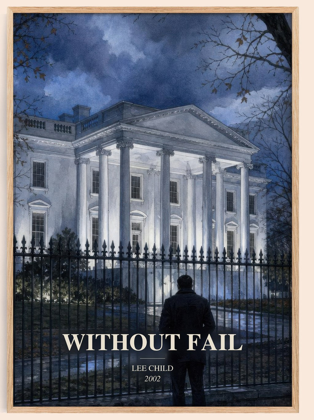 Without Fail watercolour book poster by Lee Child – framed literary art print