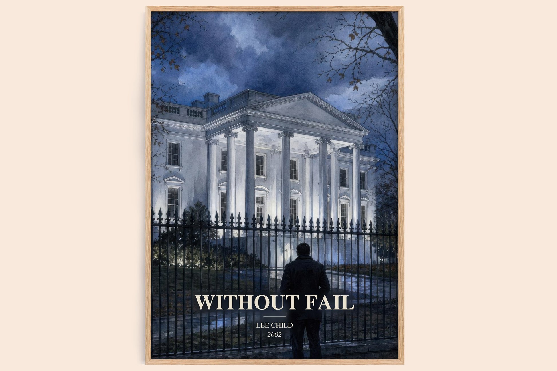 Without Fail watercolour book poster by Lee Child – framed literary art print
