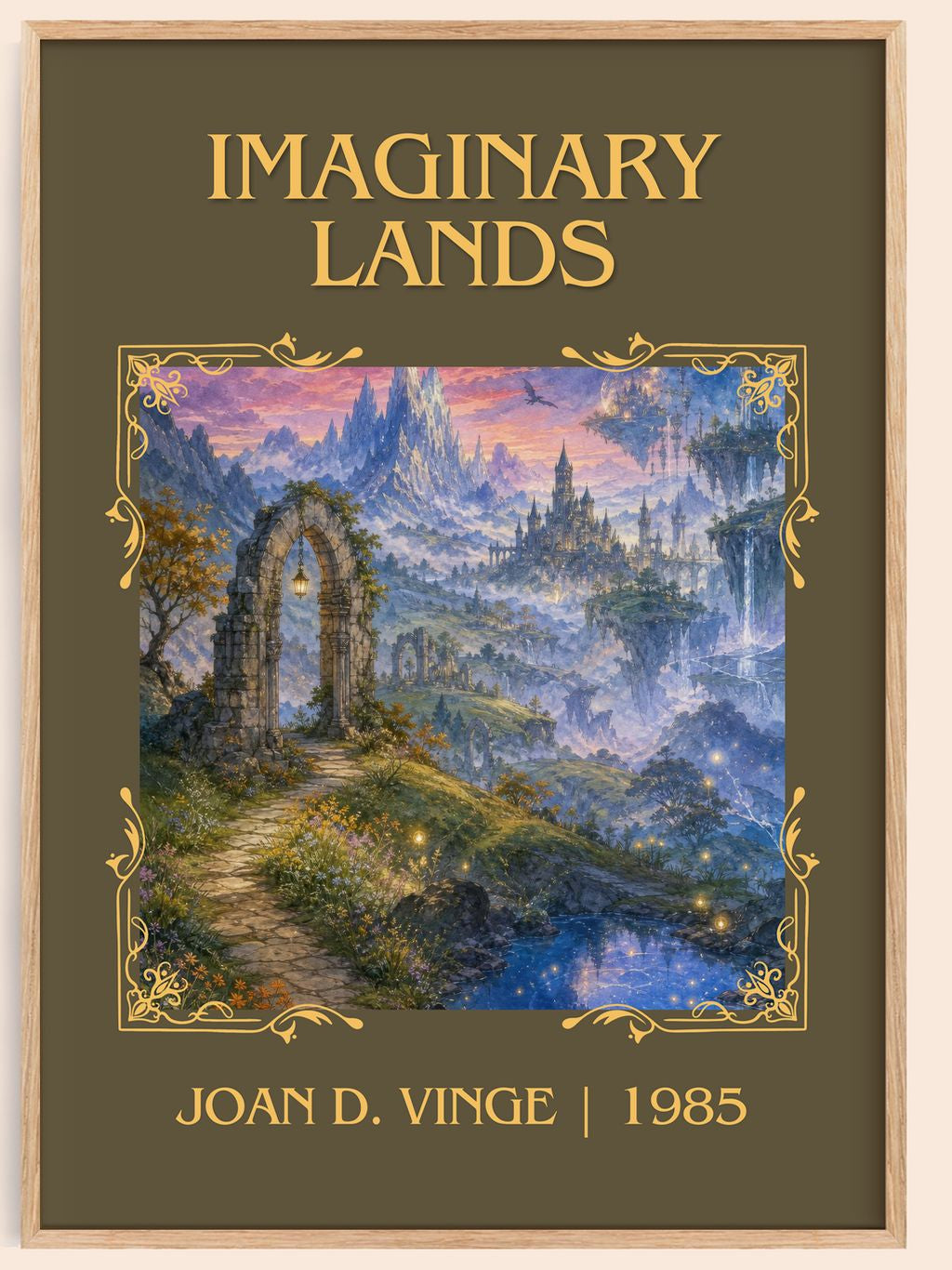 Imaginary Lands Classic Book Art Print by Joan D. Vinge – book poster