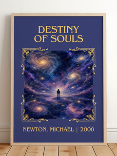 Destiny of souls Classic Book Art Print by Newton, Michael – framed print leaning on a wooden floor