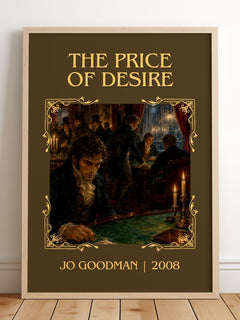The Price of Desire Classic Book Art Print by Jo Goodman – framed print leaning on a wooden floor