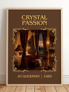 Crystal Passion Classic Book Art Print by Jo Goodman – framed print leaning on a wooden floor