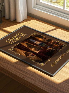Crystal Passion Classic Book Art Print by Jo Goodman – print on a sunlit desk