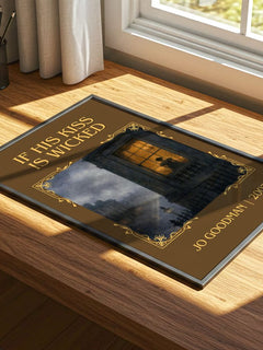 If his kiss is wicked Classic Book Art Print by Jo Goodman – print on a sunlit desk