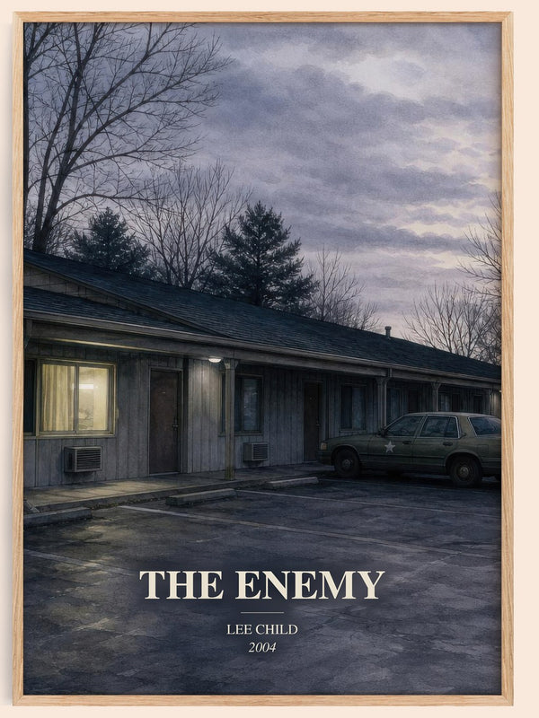 The Enemy watercolour book poster by Lee Child – framed literary art print