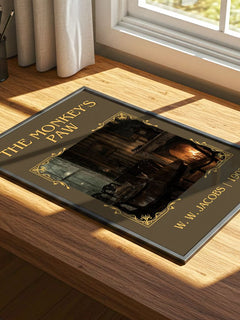 The monkey's paw Classic Book Art Print by W. W. Jacobs – print on a sunlit desk