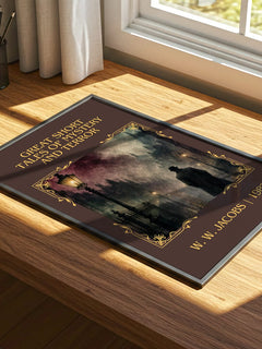Great Short Tales of Mystery and Terror Classic Book Art Print by W. W. Jacobs – print on a sunlit desk