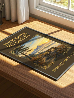 Thoughts to live by Classic Book Art Print by Maxwell Maltz – print on a sunlit desk