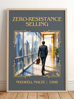 Zero-resistance selling Classic Book Art Print by Maxwell Maltz – framed print leaning on a wooden floor