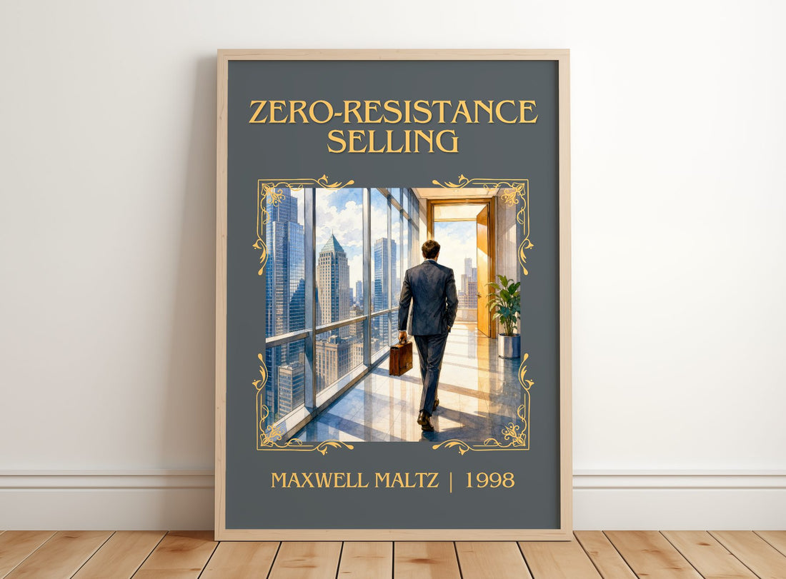 Zero-resistance selling Classic Book Art Print by Maxwell Maltz – framed print leaning on a wooden floor