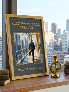 Zero-resistance selling Classic Book Art Print by Maxwell Maltz – framed print on a city-view windowsill