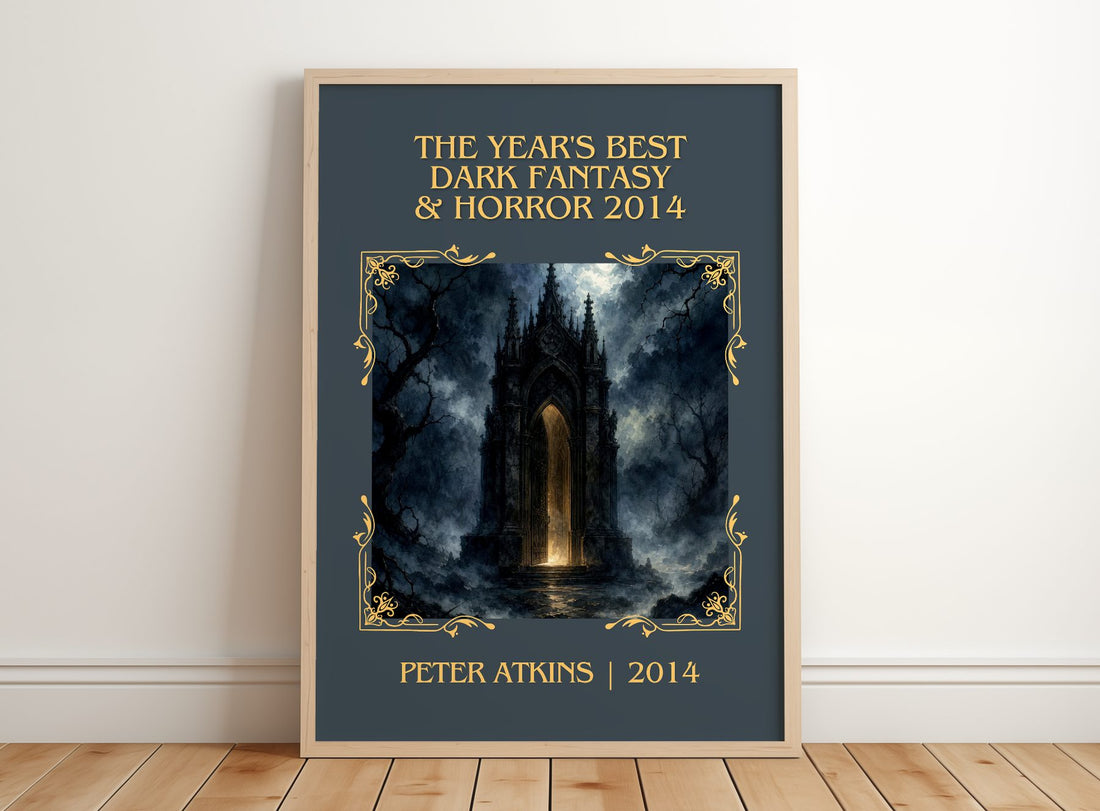 The Year's Best Dark Fantasy & Horror 2014 Classic Book Art Print by Peter Atkins – framed print leaning on a wooden floor