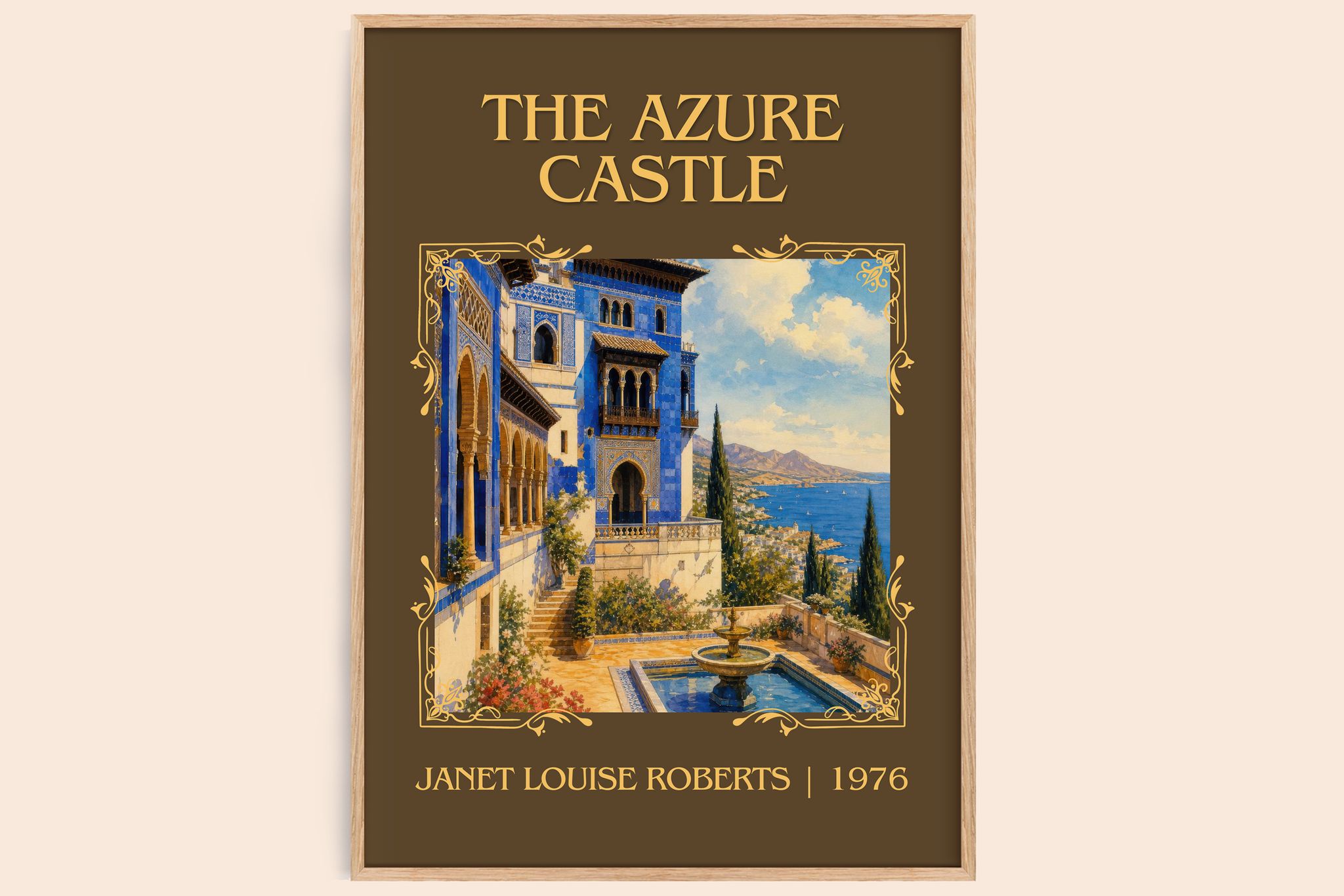 The Azure Castle Classic Book Art Print by Janet Louise Roberts