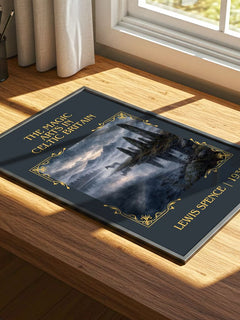 magic arts in Celtic Britain Classic Book Art Print by Lewis Spence – print on a sunlit desk