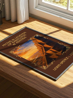 Myths & legends of Babylonia & Assyria Classic Book Art Print by Lewis Spence – print on a sunlit desk