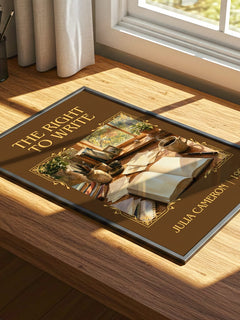 The Right to Write Classic Book Art Print by Julia Cameron – print on a sunlit desk