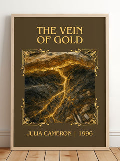 The Vein of Gold Classic Book Art Print by Julia Cameron – framed print leaning on a wooden floor