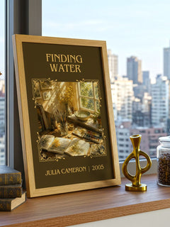 Finding water Classic Book Art Print by Julia Cameron – framed print on a city-view windowsill