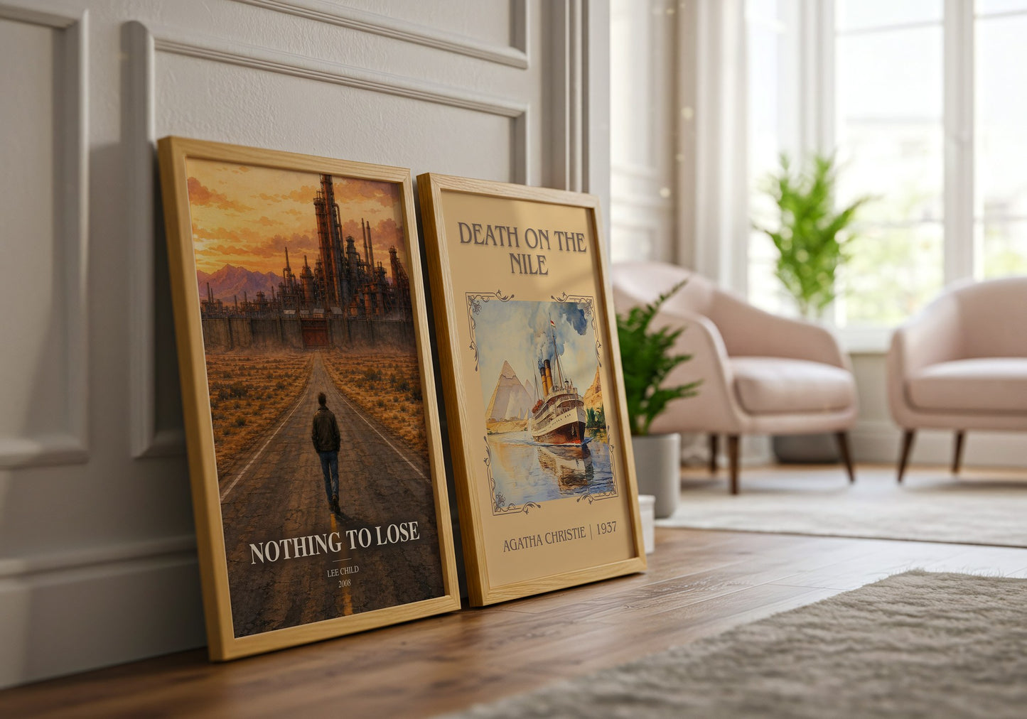 Nothing To Lose watercolour print framed by window – literary home decor