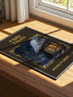 Fairy tales Classic Book Art Print by Wilhelm Grimm – print on a sunlit desk