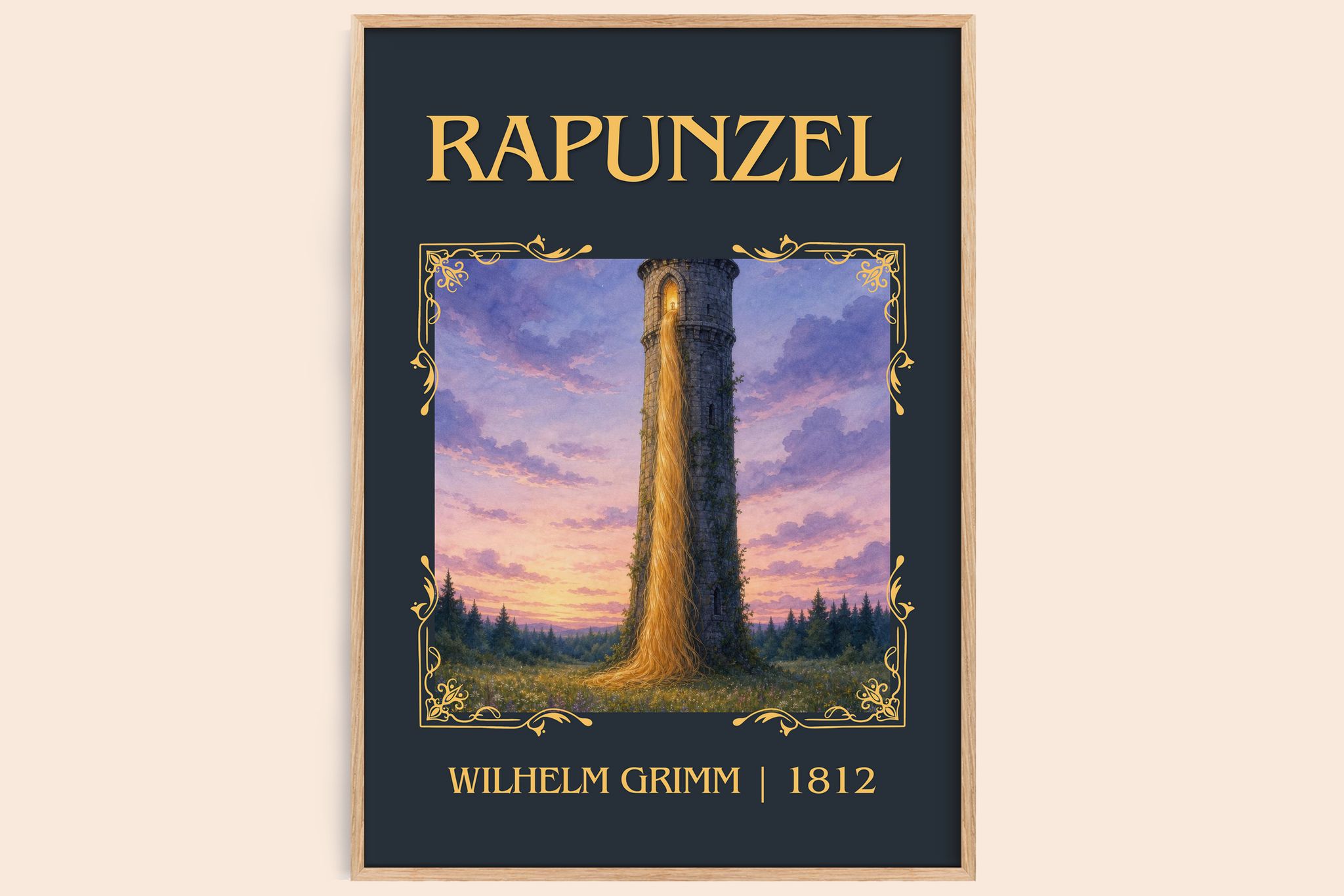 Rapunzel Classic Book Art Print by Wilhelm Grimm