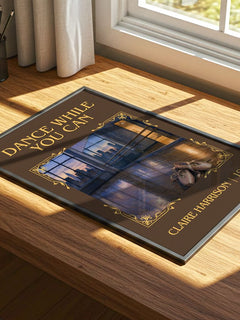 Dance While You Can Classic Book Art Print by Claire Harrison – print on a sunlit desk