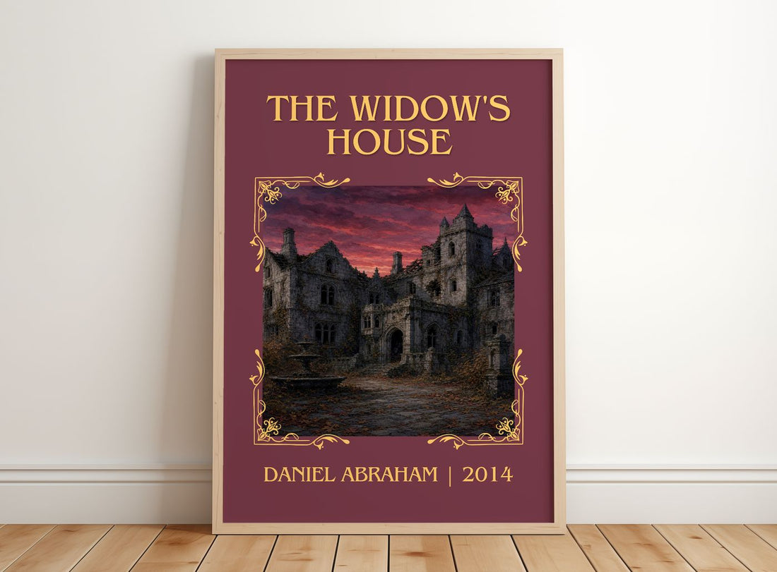 The widow's house Classic Book Art Print by Daniel Abraham – framed print leaning on a wooden floor