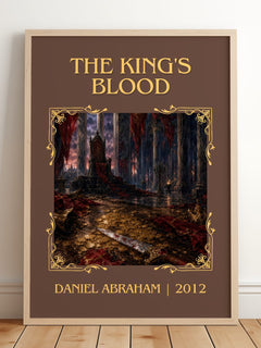 The king's blood Classic Book Art Print by Daniel Abraham – framed print leaning on a wooden floor