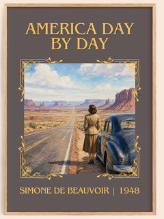 America Day by Day Classic Book Art Print by Simone de Beauvoir – book poster