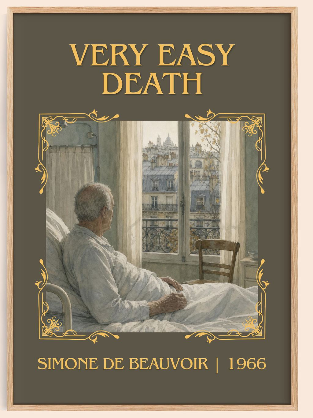 Very Easy Death Classic Book Art Print by Simone de Beauvoir – book poster