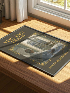 Very Easy Death Classic Book Art Print by Simone de Beauvoir – print on a sunlit desk