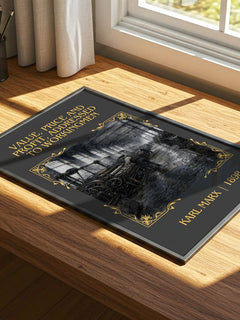 Value, price and profit, addressed to workingmen Classic Book Art Print by Karl Marx – print on a sunlit desk