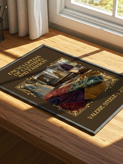Encyclopedia of clothing and fashion Classic Book Art Print by Valerie Steele – print on a sunlit desk