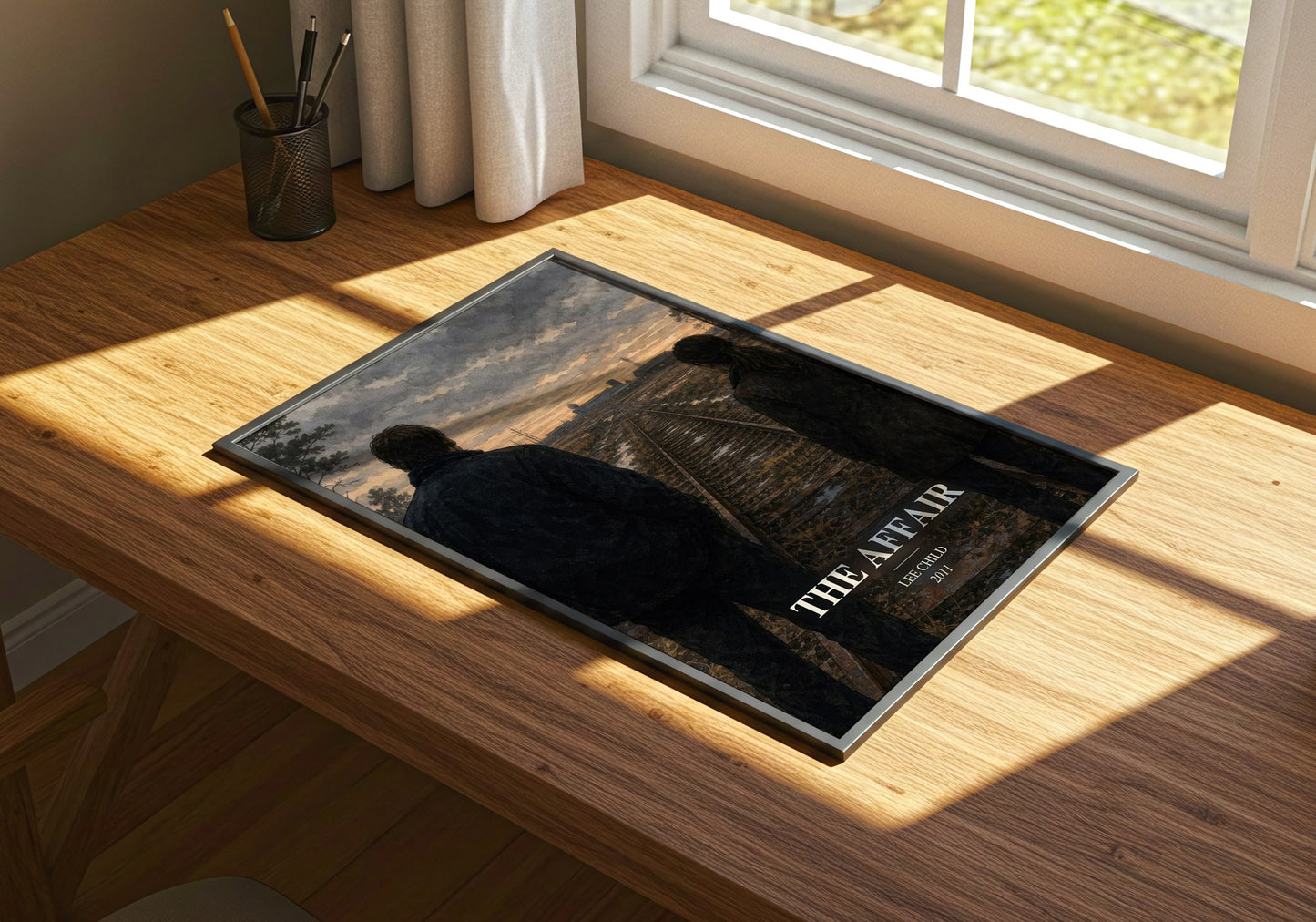 The Affair watercolour book poster framed on wall – thriller wall art