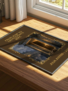 From Waif to Gentleman's Wife Classic Book Art Print by Julia Justiss – print on a sunlit desk