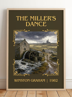 The miller's dance Classic Book Art Print by Winston Graham – framed print leaning on a wooden floor