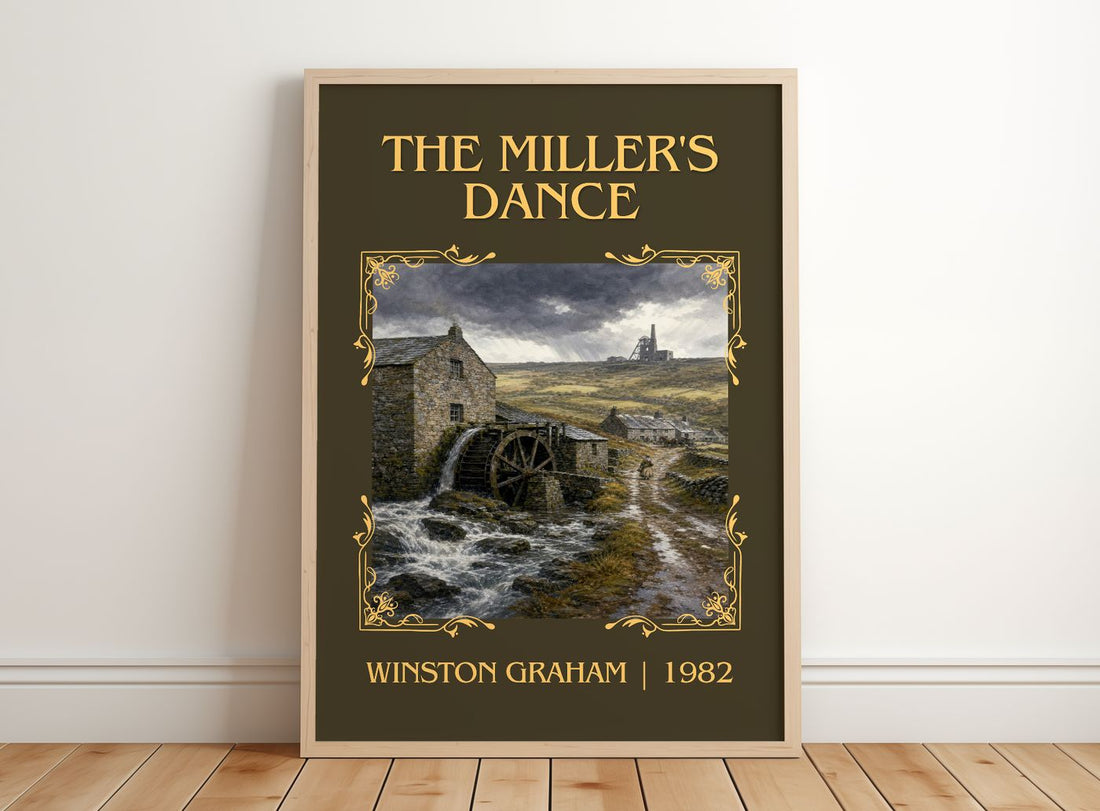 The miller's dance Classic Book Art Print by Winston Graham – framed print leaning on a wooden floor
