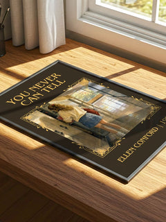 You never can tell Classic Book Art Print by Ellen Conford – print on a sunlit desk