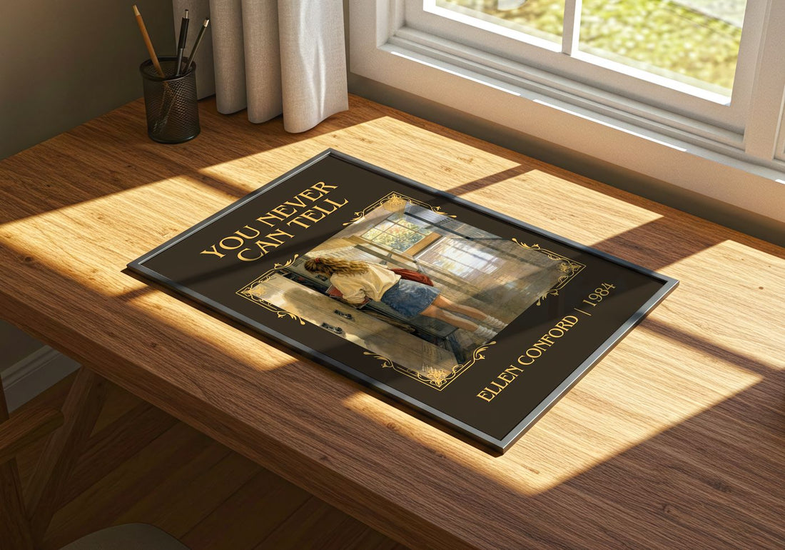 You never can tell Classic Book Art Print by Ellen Conford – print on a sunlit desk