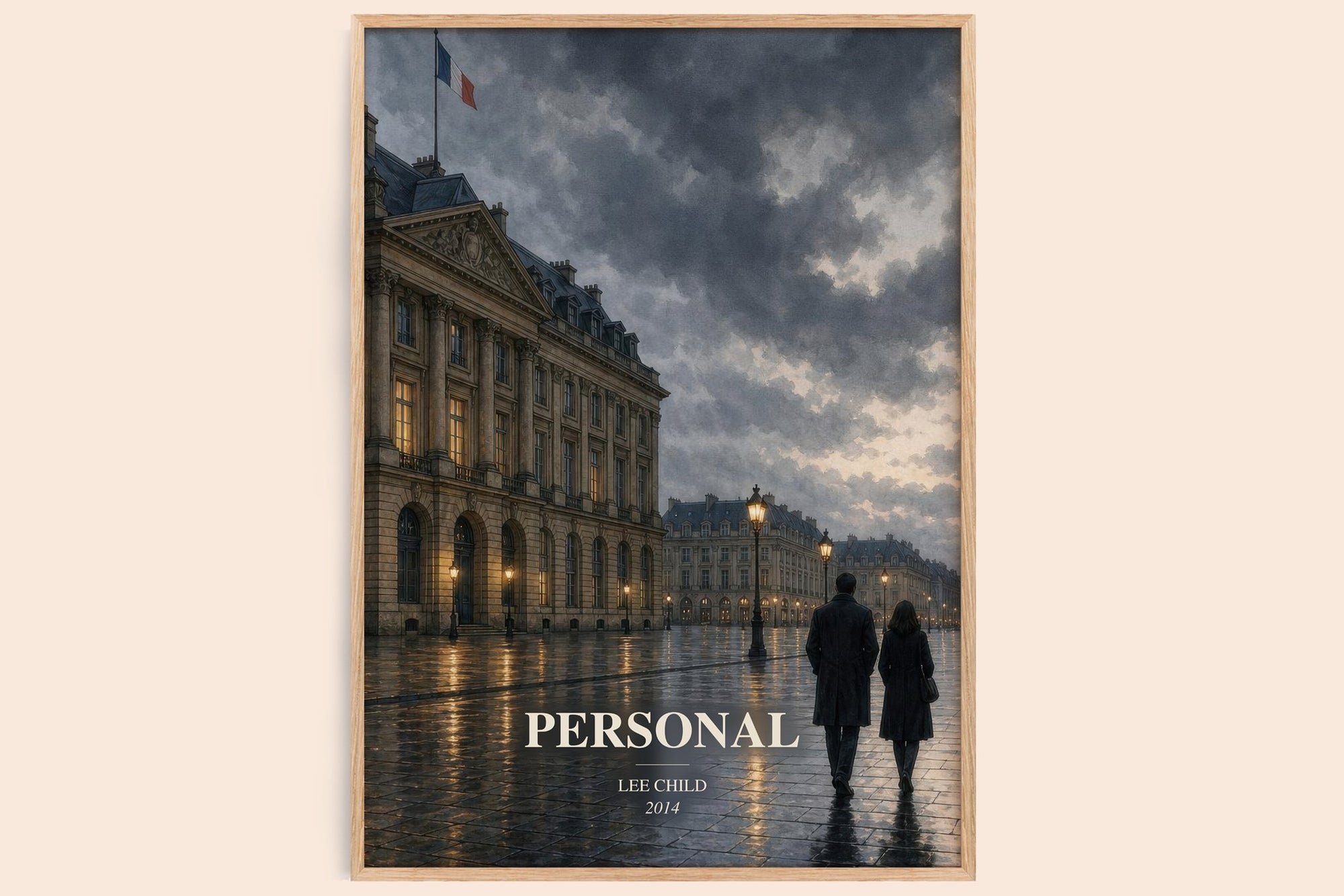 Personal watercolour book poster by Lee Child – framed literary art print
