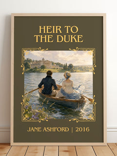 Heir to the Duke Classic Book Art Print by Jane Ashford – framed print leaning on a wooden floor