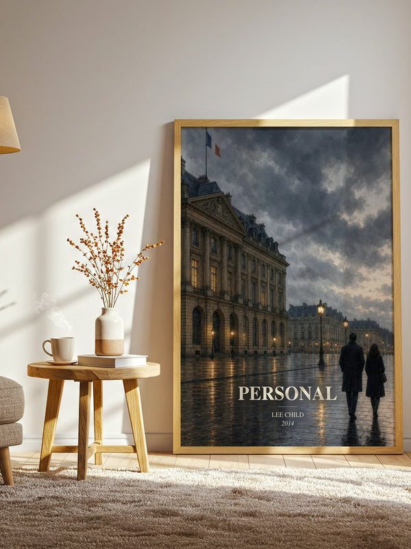 Personal watercolour print in frame leaning in hallway – thriller wall art