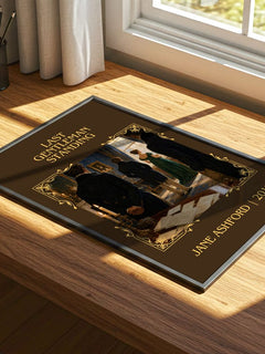 Last Gentleman Standing Classic Book Art Print by Jane Ashford – print on a sunlit desk