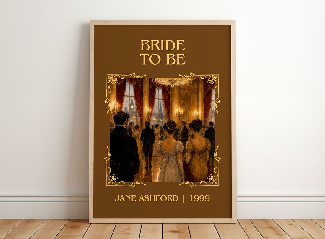 Bride to Be Classic Book Art Print by Jane Ashford – framed print leaning on a wooden floor
