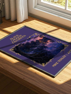 Black Lagoon favorites Classic Book Art Print by Mike Thaler – print on a sunlit desk