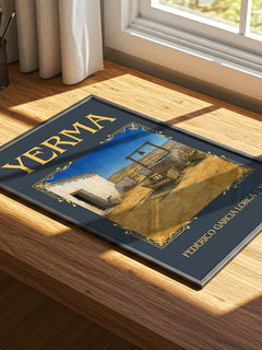 Yerma Classic Book Art Print by Federico García Lorca – print on a sunlit desk